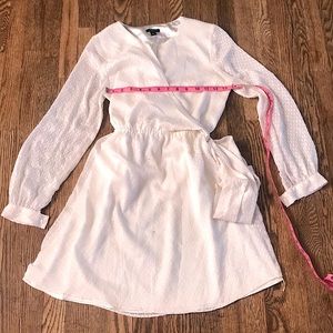 ANN TAYLOR white faux wrap dress